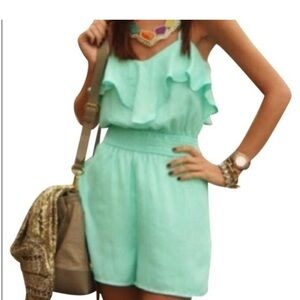 Mint Green Romper with pockets